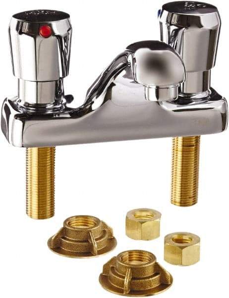 Zurn - Integral, Metering Faucet, Chrome Plated Deck Mount, Lavatory Metering Faucet - Push Button Handle - Top Tool & Supply