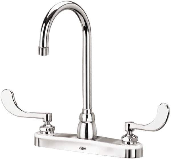 Zurn - Gooseneck, Two Handle, Chrome Plated Deck Mount, Laboratory Faucet - Wrist Blade Handle - Top Tool & Supply