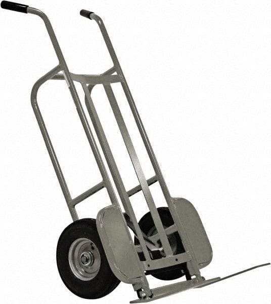 Valley Craft - 1,000 Lb Capacity 48" OAH Hand Truck - Dual Handle, Aluminum, Pneumatic Wheels - Top Tool & Supply