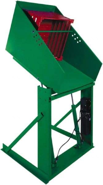 Valley Craft - 4,000 Lb Load Capacity, Steel Box Dumper - 66" Wide x 48" Long x 72" High, Green - Top Tool & Supply