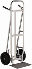 Valley Craft - 600 Lb Capacity 51" OAH Hand Truck - Dual Loop Handle, Aluminum, Pneumatic Wheels - Top Tool & Supply