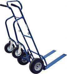 Valley Craft - 600 Lb Capacity 62" OAH Hand Truck - Dual Loop Handle, Steel, Pneumatic Wheels - Top Tool & Supply