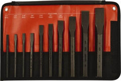 Mayhew - 10 Piece Cold Chisel Set - Hot Forged Carbon Steel, Sizes Included 1/4 to 1" - Top Tool & Supply