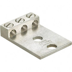 Panduit - 6 AWG Noninsulated Lug Connection Square Ring Terminal - 1/2" Stud, 4" OAL x 2.82" Wide, Tin Plated Aluminum Contact - Top Tool & Supply