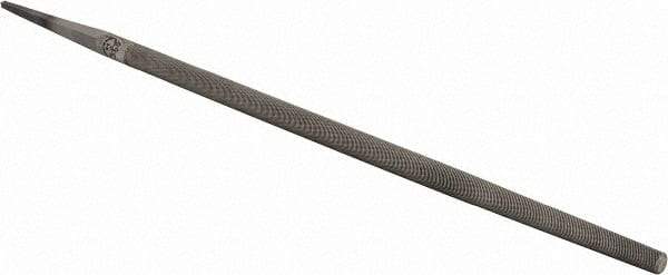 PFERD - 12" Long, Smooth Cut, Round American-Pattern File - Single Cut, 1/2" Overall Thickness, Tang - Top Tool & Supply