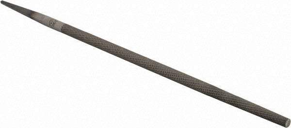 PFERD - 10" Long, Smooth Cut, Round American-Pattern File - Single Cut, 0.38" Overall Thickness, Tang - Top Tool & Supply