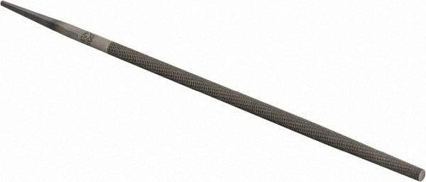 PFERD - 8" Long, Smooth Cut, Round American-Pattern File - Single Cut, 0.31" Overall Thickness, Tang - Top Tool & Supply