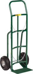 Little Giant - 800 Lb Capacity 47" OAH Cylinder Hand Truck - 8 x 14" Base Plate, Continuous Handle, Steel, Flat-Free Microcellular Foam Wheels - Top Tool & Supply