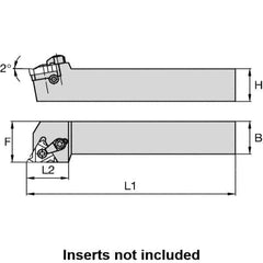 Kennametal - External Thread, Right Hand Cut, 32mm Shank Width x 32mm Shank Height Indexable Threading Toolholder - 170mm OAL, LT 22ER Insert Compatibility, LSS Toolholder, Series LT Threading - Top Tool & Supply