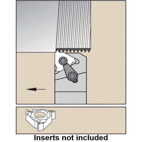 Kennametal - External Thread, Right Hand Cut, 32mm Shank Width x 32mm Shank Height Indexable Threading Toolholder - 170mm OAL, LT 22ER Insert Compatibility, LSAS Toolholder, Series LT Threading - Top Tool & Supply