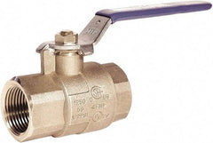 Milwaukee Valve - 1" Pipe, Full Port, Brass UL, CSA, FM, NSF Approved Ball Valve - 2 Piece, Threaded (NPT) Ends, Lever Handle, 600 WOG, 150 WSP - Top Tool & Supply