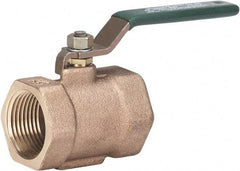 Milwaukee Valve - 1/2" Pipe, Full Port, Bronze Full Port Ball Valve - Bi-Directional, Threaded (NPT) Ends, Lever Handle, 175 WOG - Top Tool & Supply