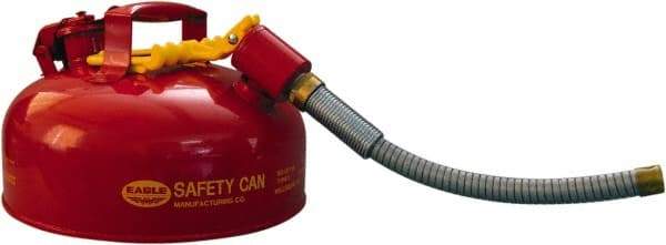 Eagle - 1 Gal Steel Type II Safety Can - 7-1/4" High x 11-1/4" Diam, Red - Top Tool & Supply