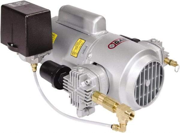 Gast - 3/4 hp, 5.4 CFM, 50 Max psi Piston Compressor Pump - 115/230-1 Volt, 16.97" Long x 13.19" Wide x 8.94" High - Top Tool & Supply