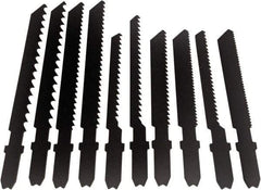 Disston - 7 Piece, 3" to 3-1/2" Long, 6 to 24 Teeth per Inch, Bi-Metal Jig Saw Blade Set - Toothed Edge, U-Shank - Top Tool & Supply