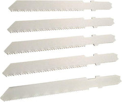 Disston - 5 Piece, 2-3/4" to 3-1/2" Long, 6 to 14 Teeth per Inch, Carbon Jig Saw Blade Set - Toothed Edge, U-Shank - Top Tool & Supply