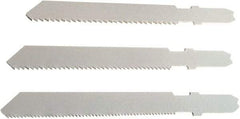 Disston - 3 Piece, 3" to 3" Long, 10-14 to 24 Teeth per Inch, Bi-Metal Jig Saw Blade Set - Toothed Edge, U-Shank - Top Tool & Supply