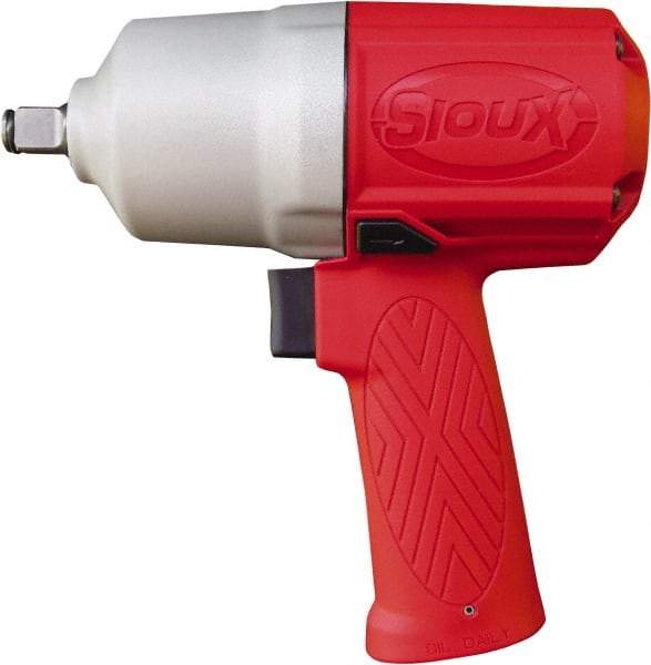 Sioux Tools - 1/2" Drive, 11,000 RPM, 780 Ft/Lb Torque Impact Wrench - Pistol Grip Handle, 1,250 IPM, 4 CFM, 90 psi, 1/4" Inlet - Top Tool & Supply