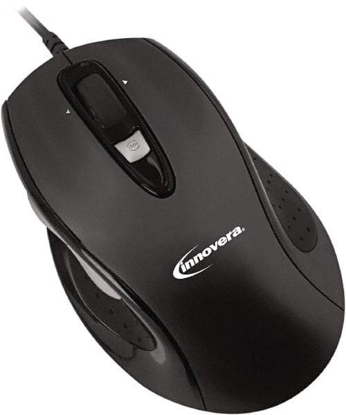 innovera - Black Mouse - Use with Mac OS X 10.4-10.7, Windows 98SE, Windows 2000, Windows XP, Windows Vista, 7 - Top Tool & Supply