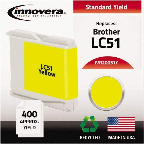 innovera - Yellow Ink Cartridge - Use with Brother DCP-130C, 330C, 350C, Fax 1360, 1860C, 1960C, 2480C, 2580C, MFC-230C, 240C, 440CN, 465CN, 665CW, 685CW, 845CW, 885CW, 3360C, 5460CN, 5860CN - Top Tool & Supply