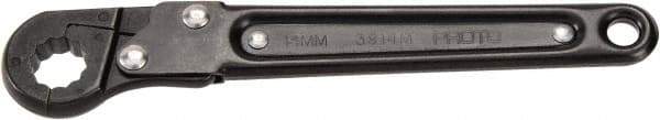 Proto - 10mm, Black Finish, Ratcheting Flare Nut Wrench - 12 Points, 5-7/16" OAL, Steel, Single End Head - Top Tool & Supply