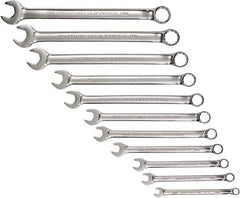 Proto - 11 Piece, 7mm to 19mm, 12 Point Combination Wrench Set - Metric Measurement Standard, Full Polish Chrome Finish, Comes in Tool Roll - Top Tool & Supply