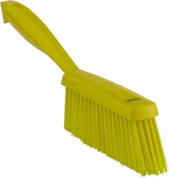 Vikan - 14" OAL, Polyester Staple Set Bench Brush - 2" Bristle Length, 6-3/8" Long Head, Yellow - Top Tool & Supply