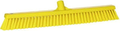 Vikan - 24" Combo Duty Synthetic Push Broom - 2" Bristle Length, Plastic Block, European Threaded Handle Connection - Top Tool & Supply