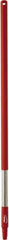 Vikan - 59 x 1-1/4" Fiberglass Squeegee Handle - European Threaded Connection, Red - Top Tool & Supply