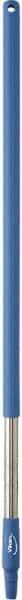 Vikan - 39-1/2 x 1-1/4" Stainless Steel Squeegee Handle - European Threaded Connection, Blue - Top Tool & Supply