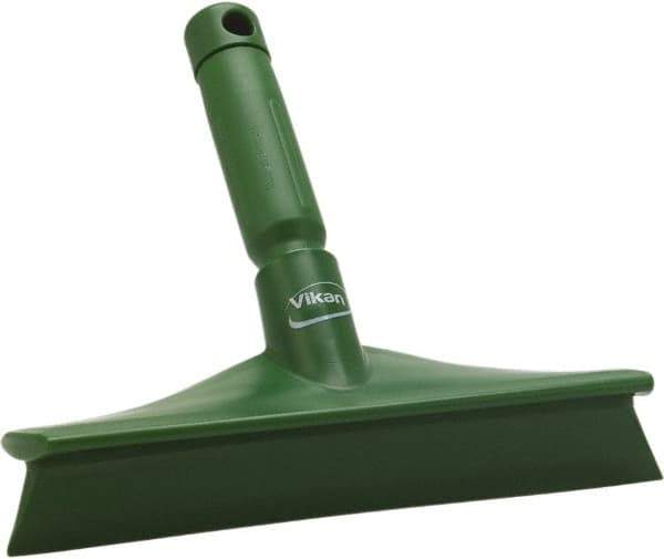 Vikan - 9.84" Rubber Blade Bench Squeegee - Single Edge, Green, Plastic Holder - Top Tool & Supply