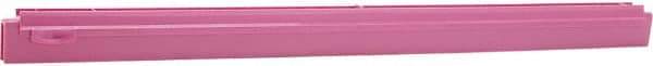 Vikan - 24" Rubber Blade Squeegee Refill - Double Edge, Pink, Plastic Holder - Top Tool & Supply