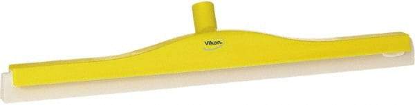 Vikan - 24" Foam Rubber Blade Floor Squeegee - Double Edge, Yellow, Plastic Holder - Top Tool & Supply