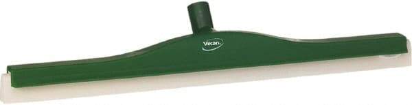 Vikan - 24" Foam Rubber Blade Floor Squeegee - Double Edge, Green, Plastic Holder - Top Tool & Supply