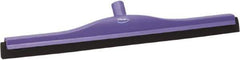 Vikan - 24" Foam Rubber Blade Bench Squeegee - Double Edge, Purple, Plastic Holder - Top Tool & Supply