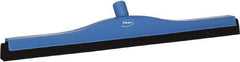 Vikan - 24" Foam Rubber Blade Bench Squeegee - Double Edge, Blue, Plastic Holder - Top Tool & Supply