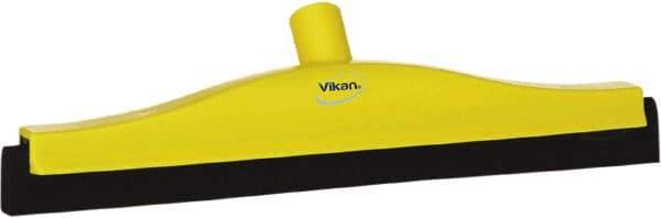 Vikan - 16" Foam Rubber Blade Bench Squeegee - Double Edge, Yellow, Plastic Holder - Top Tool & Supply