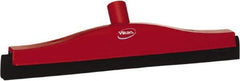 Vikan - 16" Foam Rubber Blade Bench Squeegee - Double Edge, Red, Plastic Holder - Top Tool & Supply