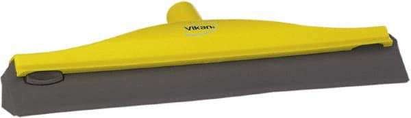 Vikan - 16" Rubber Blade Ceiling Squeegee - Double Edge, Yellow, Plastic Holder - Top Tool & Supply