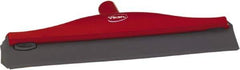 Vikan - 16" Rubber Blade Ceiling Squeegee - Double Edge, Red, Plastic Holder - Top Tool & Supply