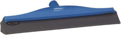 Vikan - 16" Rubber Blade Ceiling Squeegee - Double Edge, Blue, Plastic Holder - Top Tool & Supply