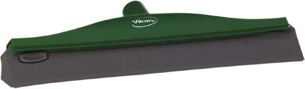 Vikan - 16" Rubber Blade Ceiling Squeegee - Double Edge, Green, Plastic Holder - Top Tool & Supply