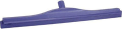 Vikan - 24" Rubber Blade Floor Squeegee - Double Edge, Purple, Plastic Holder - Top Tool & Supply