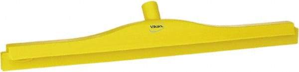 Vikan - 24" Rubber Blade Floor Squeegee - Double Edge, Yellow, Plastic Holder - Top Tool & Supply