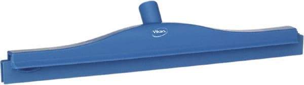 Vikan - 20" Rubber Blade Floor Squeegee - Double Edge, Blue, Plastic Holder - Top Tool & Supply