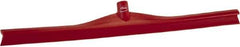 Vikan - 27.56" Rubber Blade Floor Squeegee - Single Edge, Red, Plastic Holder - Top Tool & Supply