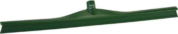 Vikan - 27.56" Rubber Blade Floor Squeegee - Single Edge, Green, Plastic Holder - Top Tool & Supply