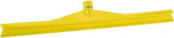 Vikan - 23.62" Rubber Blade Floor Squeegee - Single Edge, Yellow, Plastic Holder - Top Tool & Supply