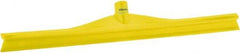 Vikan - 23.62" Rubber Blade Floor Squeegee - Single Edge, Yellow, Plastic Holder - Top Tool & Supply