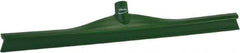 Vikan - 23.62" Rubber Blade Floor Squeegee - Single Edge, Green, Plastic Holder - Top Tool & Supply